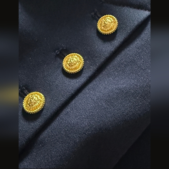 L'AGENCE Midnight Blue Blazer with Gold Buttons - Picture 5 of 7